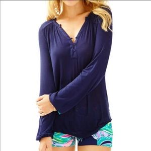 NWOT navy Lilly Pulitzer lilias top size XS